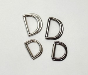 Gürtelschließe D-Ring Doppelt Silber