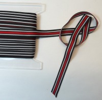 Schnittmuster Ripsband Schwarz/ Rot/ Weiß