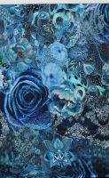 Baumwollrapport Blaue Rose